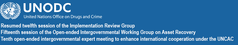 Resumed 12th session of the Implementation Review Group, 15th session of the Working Group on Asset Recovery, 10th Intergovernmental Expert Meeting on International Cooperation