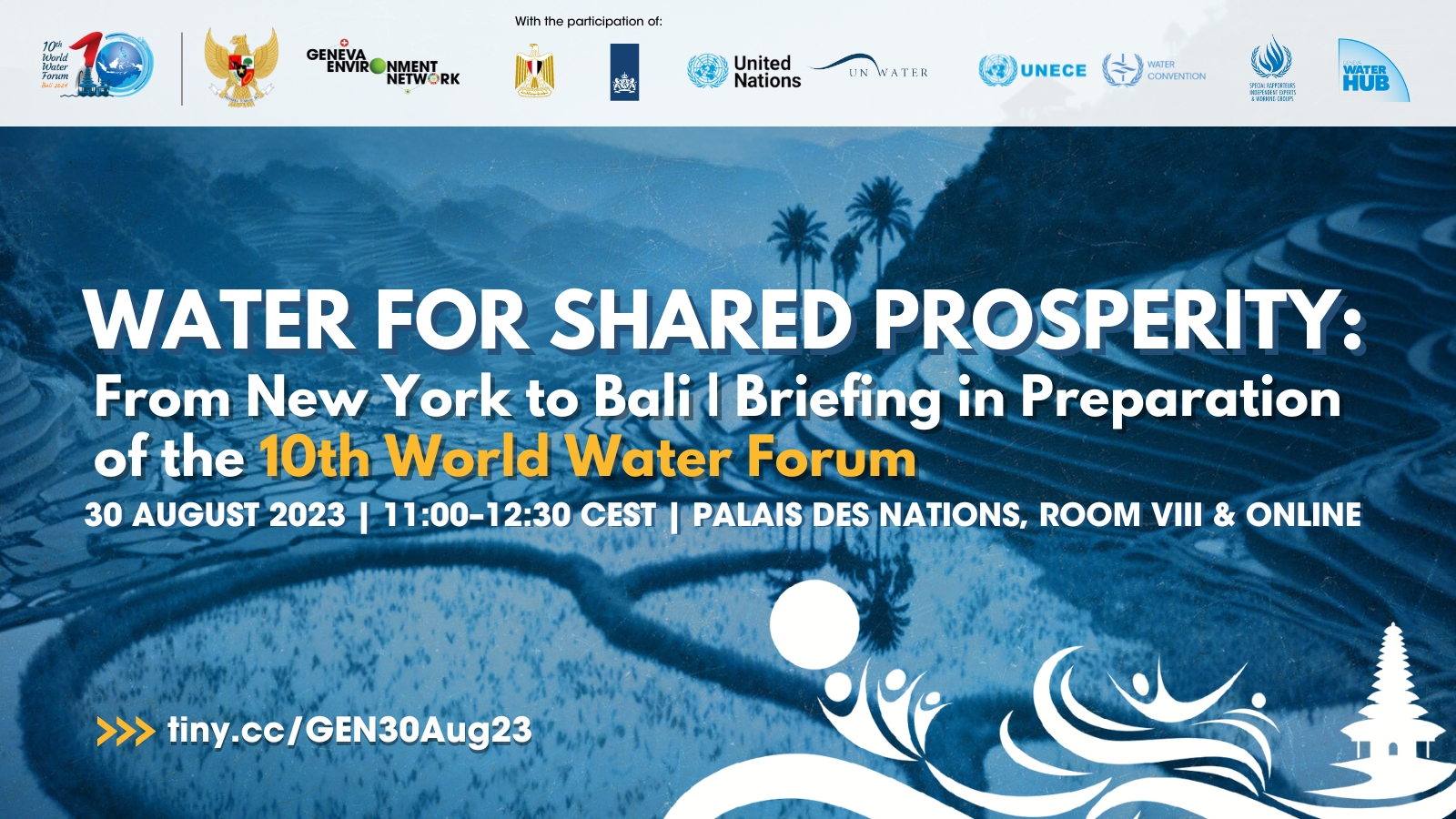 Water for Shared Prosperity From New York to Bali Briefing Ahead of