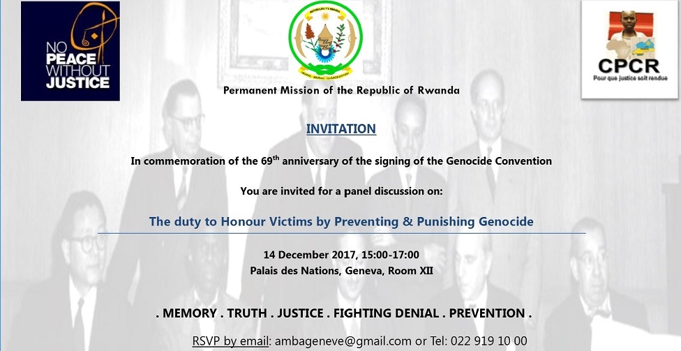 Side Event in Commemoration of the 69th Anniversary of the signing of the Genocide Convention 
